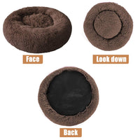 8 x Brand New NIBESSER Pet Bed Dog Bed Cat Bed Round Plush Dog Sofa Cat Sofa Cushion in Donut Shape Diameter 60cm, Coffee  - RRP €237.04