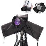 1 x RAW Customer Returns JJC Nylon Camera Rain Cover for Canon, Sony, Nikon Camera and Lenses 230 mm Length, Strap and Tripod Mountable, Zippered Window, Non-Slip Lens Covers, Black - RRP €24.07