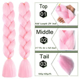 1 x RAW Customer Returns ColorfulPanda 3 Pieces Jumbo Braid Synthetic Hair 24 Inches 100g Kanekalon Braids Hair Braiding Extensions for Crochet Twist Braiding Hair Pink  - RRP €17.99