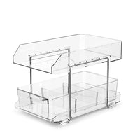 1 x RAW Customer Returns Polegas Kitchen Cabinet Kitchen Fridge Spice Organizer Multifunctional Acrylic with Sliding Drawer Sink Organizer Under Sink Shelf 2 Tier for Storage Jars, Spice Rack, Cosmetics - RRP €27.22