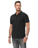 1 x RAW Customer Returns HMIYA Men s Polo Shirt Short Sleeve Polo Shirt Logo, Black, 4XL - RRP €28.21