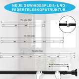 1 x RAW Customer Returns Telescopic shower curtain rod for clamping, extendable stainless steel shower rod, tension rod without drilling and no rust, telescopic rod for bathroom, bathtub, shower, black 72-254 cm 25 mm  - RRP €22.18