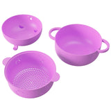 1 x Brand New 2000 Milliliter Microwave Ramen Bowl, Noodle Bowl, Steamer for Cooking Food and Vegetables with Handle, Multifunctional Bowl for Cooking, Washing, Storage. Purple  - RRP €20.4