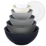 1 x RAW Customer Returns Greentainer salad bowl set with lid, 12-piece plastic mixing bowl, stackable mixing bowls with lids for the kitchen, large bowl set, serving bowls ideal for mixing and serving - RRP €32.33