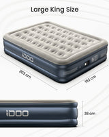 1 x RAW Customer Returns iDOO Queen air mattress, self-inflating air bed with electric air pump, quick inflation deflation in 3 minutes inflatable mattress, for camping trips holidays 203x152x38cm 295kg MAX - RRP €89.99