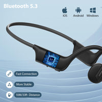 1 x RAW Customer Returns LOBKIN Bone Conduction Headphones Bluetooth 5.3 - Open Ear Headphones Sweat-Resistant Outdoor Wireless Sports Headphones with Microphones for Cycling Running, 7 Hours Playtime - RRP €34.42