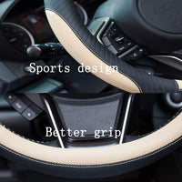 1 x RAW Customer Returns ZATOOTO Car Steering Wheel Cover, Leather Steering Wheel Cover, 37-38cm, Anti-Slip, Universal, Beige - RRP €19.62