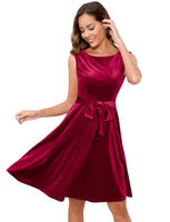 1 x Brand New Gardenwed Women s Velvet Dress 50s Cocktail Dress Rockabilly Dresses Petticoat Festive Wedding Burgundy L - RRP €38.14