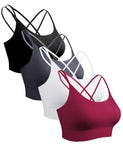 1 x RAW Customer Returns Sykooria Women s Sports Bra Top Women s Wireless Bra with Padded Top Women Fitness Bustier Support for Yoga Running Black Grey White Red M - RRP €35.59