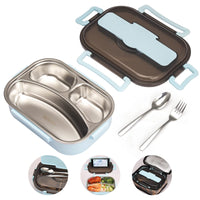 1 x RAW Customer Returns Bento Boxes, Stainless Steel Lunch Box Containers with Divider, Stainless Steel Dinnerware Set, Insulated Lunch Boxes with Spoon and Fork for Adults Kids Small  - RRP €17.04