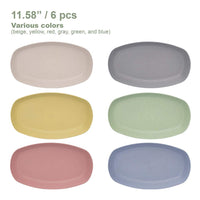 1 x RAW Customer Returns Hobein 6-pack 29.4cm oval plates plastic plates for RV, party, picnic, camping, healthy unbreakable plates made of PP, safe and lightweight plate for children and adults microwave and dishwasher safe - RRP €19.15