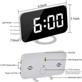 1 x RAW Customer Returns SZELAM Digital Alarm Clock, Bedside 7 Inch LED Mirror Alarm Clock with 2 USB Charging Ports, Snooze Mode, Auto Brightness Adjustment, Easy to Set Up Desk Clock for Home Office - RRP €22.61