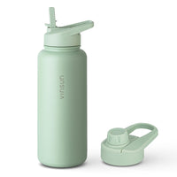 1 x RAW Customer Returns Vinsun drinking bottle stainless steel green 1L - leak-proof, suitable for carbonated drinks, BPA free - straw, drinking opening - thermos flask for sports, outdoor, school, hiking, cycling, office, camping - RRP €31.99