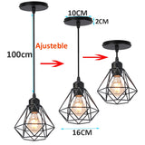 1 x RAW Customer Returns TOKIUS 3 Pack Industrial Pendant Light, Vintage, E27, Ceiling Light, Metal, Cage, 160 mm, Ceiling Light, for Living Room, Kitchen, Bedroom - RRP €20.4