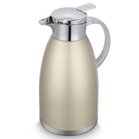 1 x RAW Customer Returns 2.3 liter stainless steel insulated jug, teapot, double layer vacuum coffee pot, stainless steel thermos flask, thermos flask coffee tea golden  - RRP €18.14