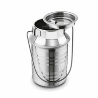 1 x RAW Customer Returns Milk canister, stainless steel milk canister, 1.9 liters, with lid, milk jug, Kassic transport handle - RRP €19.16