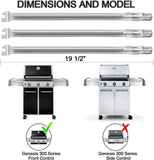 3 x Brand New Vnierxful 32 to 44.5CM universal burner for tepro, landmann grill, BBQ-Toro, campingaz gas grill, stainless steel tube burner for Napoleon Triumph Enders accessories burner - RRP €53.22