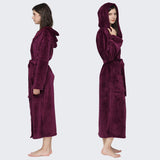 1 x RAW Customer Returns Mnemo Women s Long Bathrobe with Hood, Bathrobe for Women, Terry, Fluffy, Color Red, XL - RRP €24.0