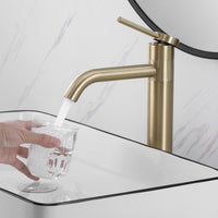 1 x RAW Customer Returns SHANFO wash basin faucet gold, bathroom high faucet with 360 rotating spout, bathroom wash basin faucet, mixer tap for countertop wash basin, brushed gold, 5M4OK-T - RRP €63.99