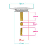 1 x RAW Customer Returns HAPPUP universal bathtub plug in brass 39-43mm, drain fitting plug for bathtub, diameter of the rod 8mm, applicable panel area - RRP €10.78