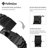 1 x RAW Customer Returns Fullmosa stainless steel watch strap 20mm for traditional watch, compatible with Huawei Watch 2 GT2 GT 3 42mm, 20mm black - RRP €19.67