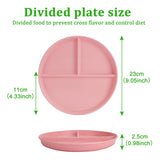 1 x RAW Customer Returns 9 Inch Divided Dinner Plate Sets, 4 Pieces Unbreakable Diet Plates, Portion Control Divided Plates Deep Picnic Plates Reusable Tableware Set Dessert Plates for Adults Children - RRP €15.62