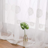 1 x RAW Customer Returns MIULEE Bedroom Curtain, Voile Curtains with Embroidered Pattern, White Sheer Curtains with Eyelets, Interior Window Curtain for Home Living Room and Living Room 2 Pieces, 2xW 140 x H 260 cm - RRP €33.22