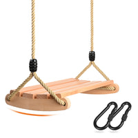 1 x RAW Customer Returns Wooden swing seat, wooden swing for adults and children, garden swing with adjustable rope, indoor and outdoor swing, wooden swing, outdoor swing board for adults up to 100 kg - RRP €43.46