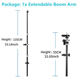 1 x RAW Customer Returns Selens Reflector Holder Extendable Boom Arm 55-135cm, Reflector Holder Extendable Boom Arm Background Crossbar 360 Degree Swivel for Light Stand Photo Studio Portrait Photography Video Live Streaming - RRP €46.38