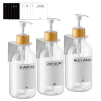 1 x RAW Customer Returns RISAKOGO soap dispenser wall mounting without drilling, set of 3 500 ml soap dispenser wall shampoo dispenser shower detergent dispenser shampoo dispenser for kitchen bathroom transparent  - RRP €23.99