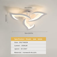 1 x RAW Customer Returns Toolight Ceiling Lamp LED Modern 36W 3060LM, Ceiling Lamp Living Room 58cm 3000K Warm White Light, LED Ceiling Light Acrylic Creative Flower Petal Design for Bedroom Living Room Kitchen Corridor - RRP €41.26