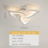 1 x RAW Customer Returns Toolight Ceiling Lamp LED Modern 36W 3060LM, Ceiling Lamp Living Room 58cm 3000K Warm White Light, LED Ceiling Light Acrylic Creative Flower Petal Design for Bedroom Living Room Kitchen Corridor - RRP €41.26