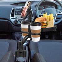 1 x RAW Customer Returns Car Cup Holder Table Tray, 360 Adjustable Car Table, Car Multifunctional Table, Car Cup Holder for Vehicle Food Tray, Car Cup Holder Expander, With Cell Phone Holder - RRP €24.19