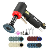 1 x RAW Customer Returns Pneumatic Angle Grinder Kit, Mini Pneumatic Grinder with 20pcs 2 inch Abrasive Discs for Grinding Sanding - 2000rpm Compressed Air Grinder Set - RRP €46.28