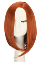 1 x RAW Customer Returns PORSMEER Orange Short Bob Wig Straight Straight Natural Synthetic Hair Fashion Wig with Middle Parting for Women Girls Daily or Halloween Cosplay Party Costume - RRP €22.08