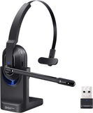 1 x RAW Customer Returns EKSA H5 Bluetooth headset with microphone USB dongle 45 hours playing time 10M range Mono PC headset with charging station AI noise reduction mic, wireless business headphones for office home office - RRP €66.99