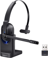 1 x RAW Customer Returns EKSA H5 Bluetooth headset with microphone USB dongle 45 hours playing time 10M range Mono PC headset with charging station AI noise reduction mic, wireless business headphones for office home office - RRP €66.99