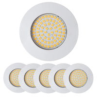 13 x Brand New HCFEI LED recessed spotlight ultra flat 400 lumens 3.5W 230V Housing round White matt 6 pieces - warm white  - RRP €298.87