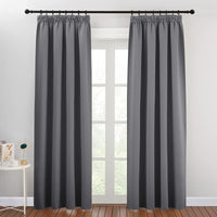 1 x RAW Customer Returns PONY DANCE blackout curtains with ruffle tape, set of 2, thermal curtains against cold, H 200 x W 140, bedroom curtains and curtains, heat-insulating curtain, gray, opaque - RRP €34.25