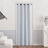 1 x RAW Customer Returns PONY DANCE Curtains Living Room Modern Blackout Curtain 1 Piece H 210 x W 132 cm Door Curtain with Eyelets Opaque Curtains Eyelet Curtain Thermal Curtain Bedroom, Grey-white - RRP €25.95