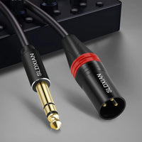 1 x RAW Customer Returns SLDXIAN XLR to jack 6.35mm, XLR microphone cable Balanced Stereo 1 4 inch TRS plug to XLR plug for guitar, speaker, amplifier, stage, DJ 15M, Male  - RRP €29.79