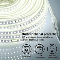 1 x RAW Customer Returns pcning 5M LED Strip 230V direct connection 6000K cold white strip, SMD 5730 120 leds m IP67 waterproof stripes tape cold white, 5  - RRP €40.88