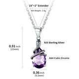 1 x Brand New SILVERCUTE 925 Silver Women s February Birthstone Necklace, Imitation Amethyst Snake Water Drop Pendant - RRP €40.68