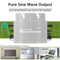 1 x RAW Customer Returns BreeRainz 800W Micro Inverter, PV Micro Inverter With IP65 Waterproof Level, Solar Inverter With WLAN, Grid Feed-In Function, For 2 Solar Modules and Balcony Power Plant - RRP €130.54