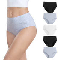 1 x RAW Customer Returns anqier Women s Underwear, Pack of 5 Stretch Cotton High Waist Briefs Women s Breathable Panties Soft Women Underwear - RRP €20.56