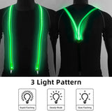 1 x RAW Customer Returns AN HUI MING 2 Pieces Led Suspenders Men LED Bow Tie Oktoberfest Men Outfit Party Gadgets for Music Festival, Halloween Costume Party - RRP €25.99