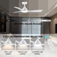 1 x RAW Customer Returns CJOY ceiling fan with lighting, 107 cm ceiling fan with lighting and remote control, quiet, DC motors, dimmable, 6 wind speeds - RRP €155.99