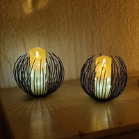 1 x RAW Customer Returns AidA Candle Holders 2 Pieces Candelabra Lanterns Candle Holders Size 15X15.5cm Ideal as Modern Ornaments - RRP €19.99