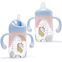 2 x RAW Customer Returns Baby Sippy Cup with Straw for Baby 6-12 Months - Space Rocket - RRP €60.0