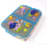 1 x RAW Customer Returns Elephant and rabbit children s lunch box with 3 compartments, show with the elephant lunch box, Bento lunch box for children - ideal for school, kindergarten or leisure - RRP €11.04